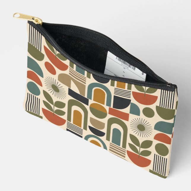 Boho-Regenbogen & Botanisches Nahtloses Muster Zubehörtasche (Offen)