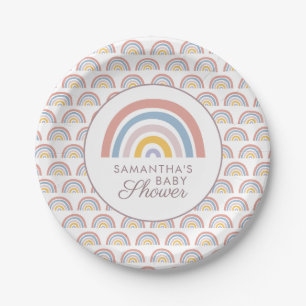 Boho-Regenbogen-Chic-Baby-Party Pappteller