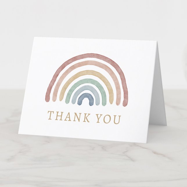 Boho-Regenbogen-Dankeskarten Dankeskarte (Boho Watercolor Colorful Rainbow Thank You Card by Painted Paperie
)