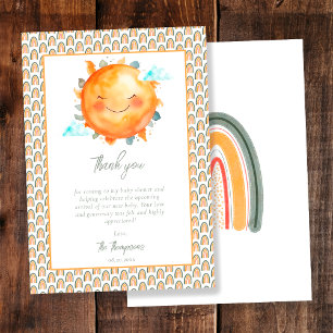 Boho Regenbogen Ein Kleiner Sonnenschein Baby Show Dankeskarte