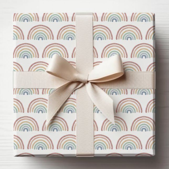 Boho-Regenbogen-Geschenkpapier Geschenkpapier (Colorful Boho Rainbow Wrapping Paper by Painted Paperie
)