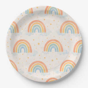 Boho-Regenbogen-Geschlecht-Reveal-Papierteller Neu Pappteller