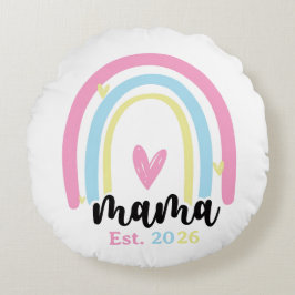 Boho Regenbogen Individuelle Mama Stiftungsjahr An Rundes Kissen