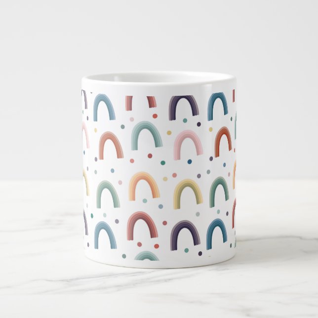 Boho-Regenbogen Jumbo-Tasse (Vorderseite)