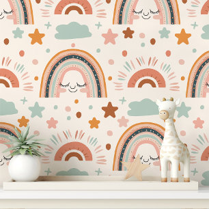 Boho-Regenbogen-Kinderzimmer Tapete
