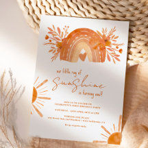 Boho Regenbogen kleine Sonne orange 1. Geburtstag