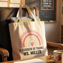 Boho-Regenbogen-Lehrer-Dankeschön-Würdigung