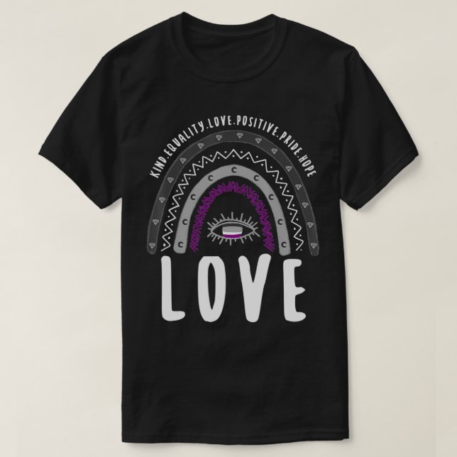 Boho Regenbogen Liebe Ace Pride  T-Shirt (Design vorne)