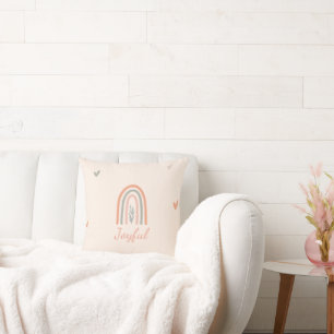 Boho-Regenbogen-Minimalist-Pastell-Kunstkissen.  Kissen