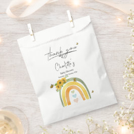 Boho Regenbogen mit Sonnenblumen Babydusche Geschenktütchen