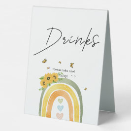 Boho Regenbogen mit Sonnenblumen Babydusche Tischaufsteller