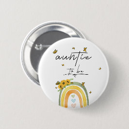 Boho Regenbogen mit Sonnenblumen Knopf Button