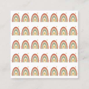 Boho-Regenbogen-Muster Krawatte Quadratische Visitenkarte