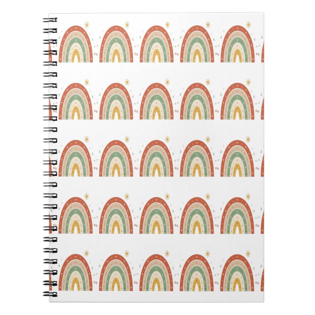 Boho-Regenbogen-Muster-Schlips Notizblock (Vorderseite)