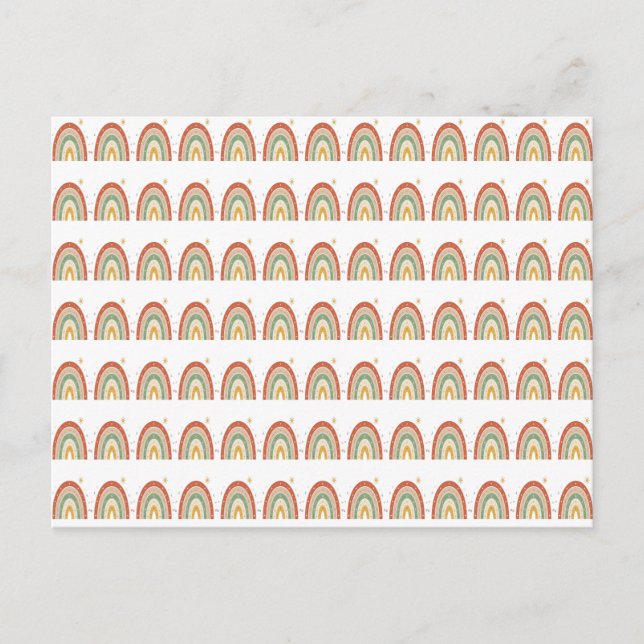 Boho-Regenbogen-Muster-Schlips Postkarte (Vorderseite)