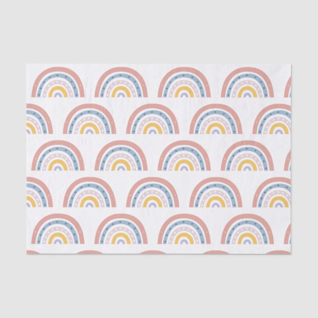 Boho-Regenbogen-Pastell Seidenpapier (Vorderseite)