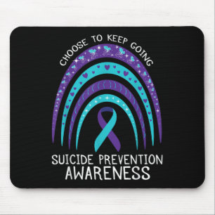 Boho-Regenbogen-Selbstmordbewusstsein Psychische G Mousepad