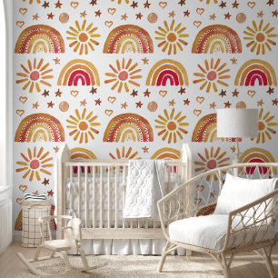 Boho Regenbogen Sonnen Baby Mädchen Kinder Tapete