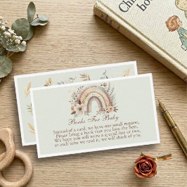 Boho Regenbogen und Blume Bücher für Kinderkarte Begleitkarte