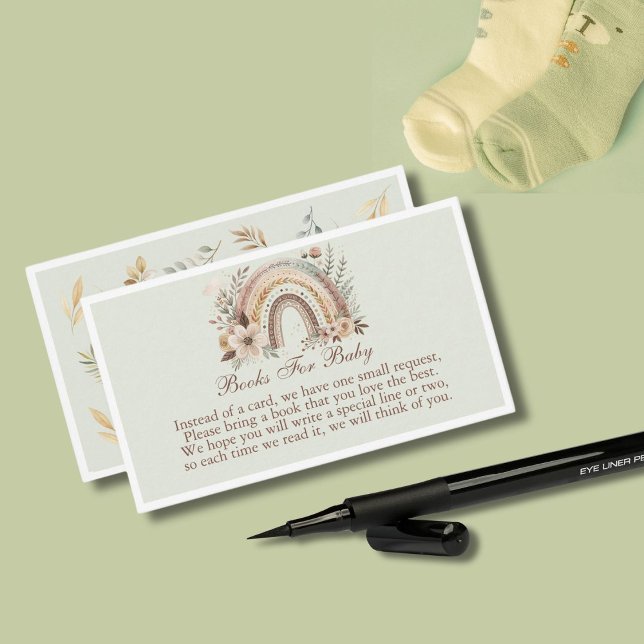 Boho Regenbogen und Blume Bücher für Kinderkarte Begleitkarte (Von Creator hochgeladen)