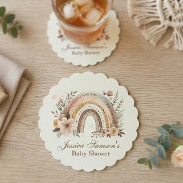 Boho Regenbogen und Blume Kinderdusche Untersetzer