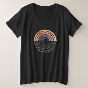 Boho-Regenbogen-Weisheit: Glück und Regen Zitat Ku Große Größe T-Shirt