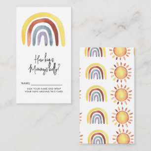 Boho Regenbogen wie groß ist der Bauch der Mama Begleitkarte