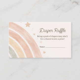 Boho-Regenbogen-Windel-Raffle-Minimal-Baby-Party Begleitkarte