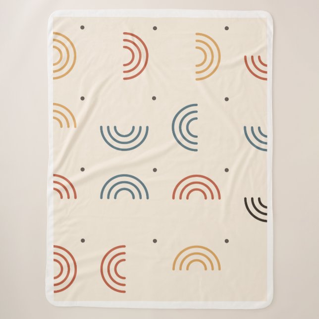 Boho-Regenbogenbögen Nahtloses Muster Sherpadecke (Vorderseite)