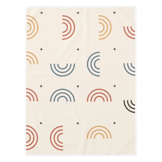 Boho-Regenbogenbögen Nahtloses Muster Tischdecke (Vorderseite)
