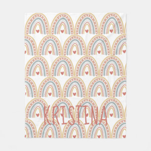 Boho Regenbogendesign Fleecedecke