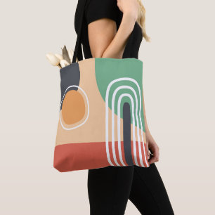 Boho Regenbogenfarben abstrakte Linien Retrofarben Tasche