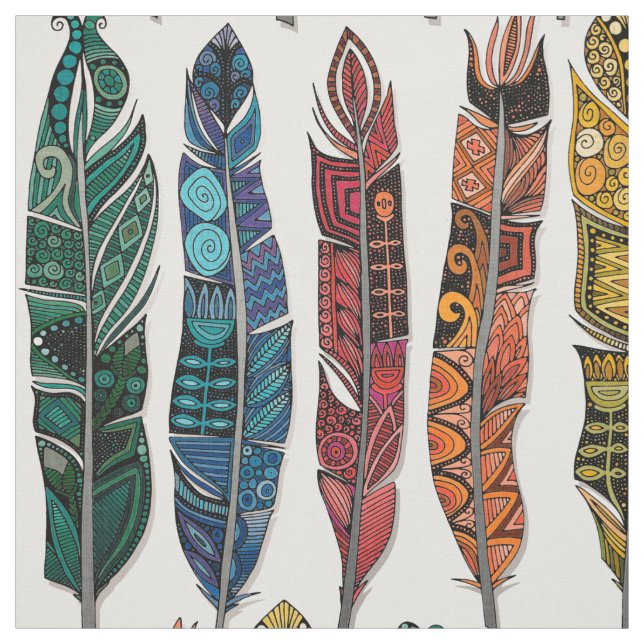 boho Regenbogenfedern Stoff (Muster)