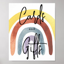 Boho Regenbogenkarten und Geschenkposter Poster