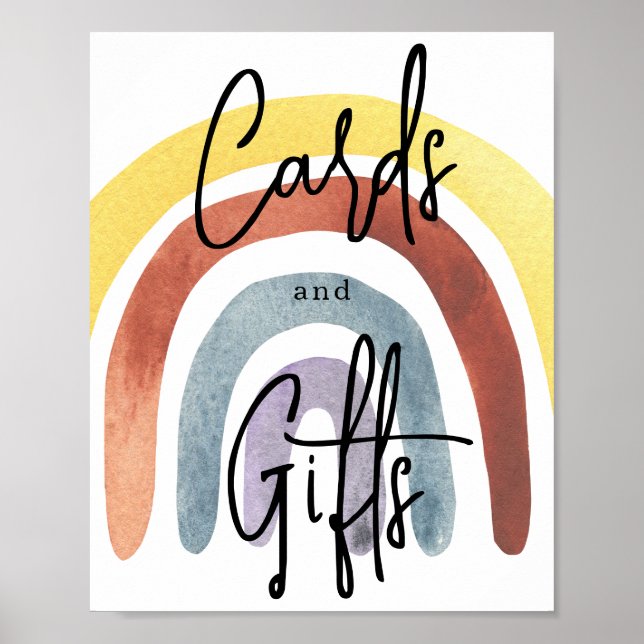 Boho Regenbogenkarten und Geschenkposter Poster (Vorne)