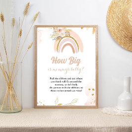 Boho Regenbogenpampen Gras Baby Duschzeichen Poster