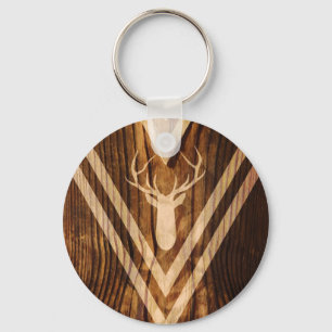 Boho Reh auf rustikalem Holz Schlüsselanhänger
