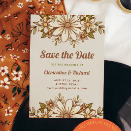 Boho Retro Blume | Hochzeit Save The Date