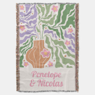 Boho Retro Blumen Bettdecke für die Wohnung Decke