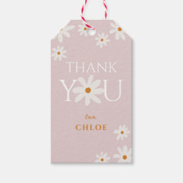 Boho Retro Blush Pink Daisy Vielen Dank Geschenkanhänger
