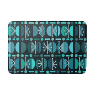 Boho Retro Bowls Lines Aquamarin Badematte