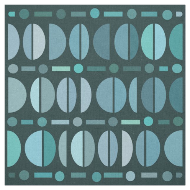 Boho Retro Bowls Muster Aquamarin Stoff (Muster)
