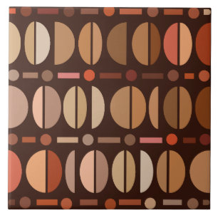 Boho Retro Bowls Muster Dunkle Erdtöne Fliese