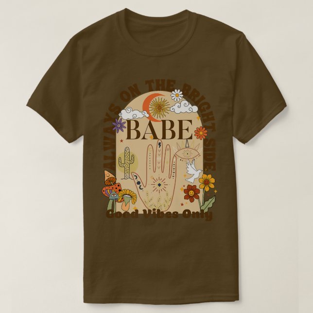 Boho Retro Celestial Bachelorette Bride Bridesmaid T-Shirt (Design vorne)