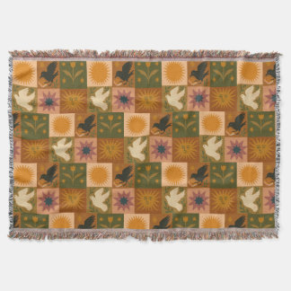 Boho Retro Celestial Sun Moon Decke