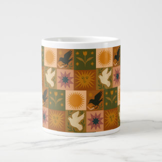 Boho Retro Celestial Sun Moon Jumbo-Tasse