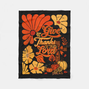 Boho Retro Christlicher Herbst-Kürbis Danke sagen Fleecedecke