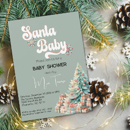 Boho Retro Christmas Baby Dusche Einladung
