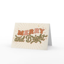 Boho Retro Frohe und strahlende Weihnachten