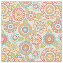 Boho Retro Funky Blumen-Blumenmuster (Creme)